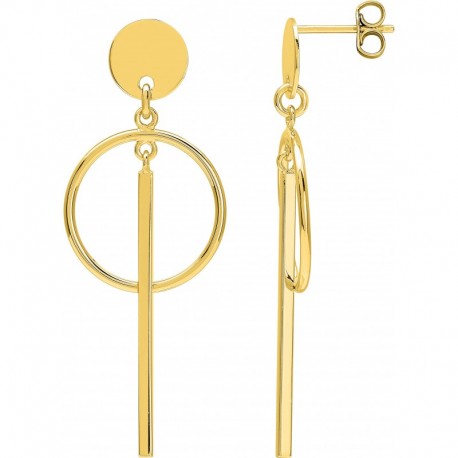 BOUCLES D'OREILLES PLAQUE OR